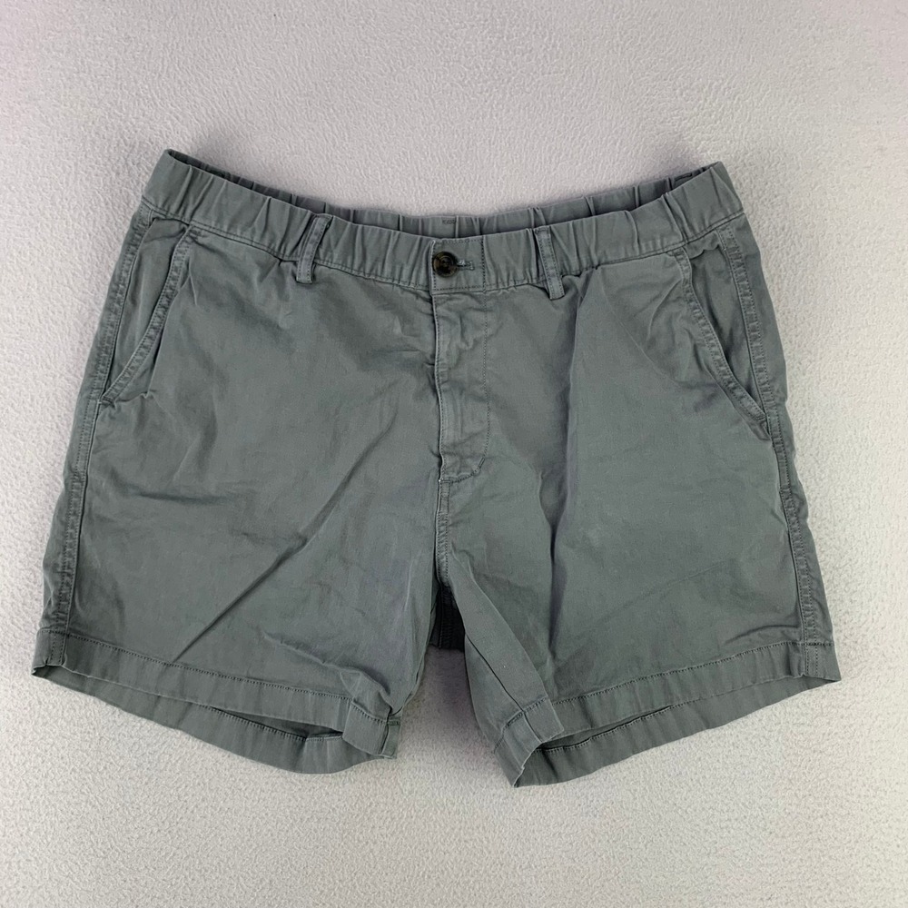 Bearbottom Stretch Chino Shorts 5.5" Mens XL Grey Elastic Waist Preppy Casual